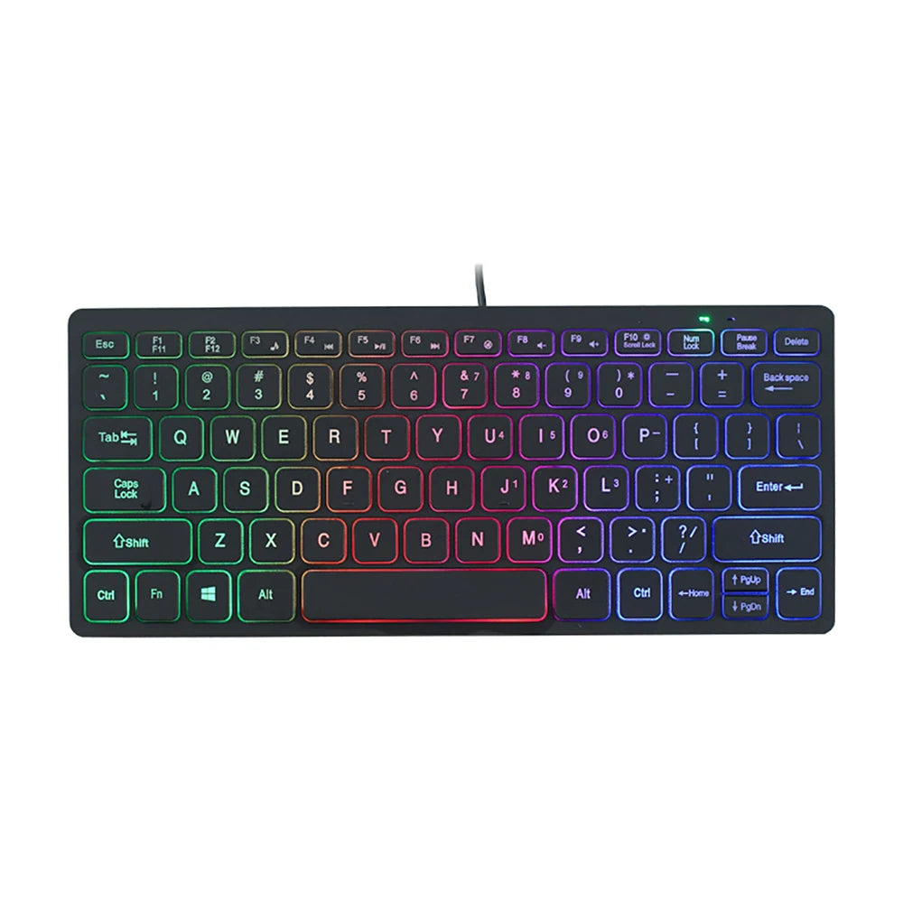 ⌨️ Teclado Mini Multimídia com Fio – Compatível com PC, Notebook, TV, iPad e Android