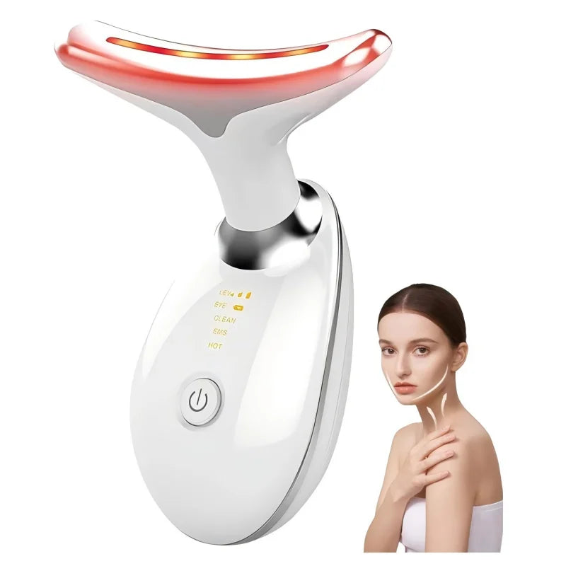 ✨ Massageador Facial e de Pescoço 3 em 1 – Rejuvenesça Sua Pele em Casa