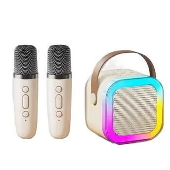 Caixa de Som Bluetooth Portátil com Microfone Duplo – Speaker Wireless para Karaokê, Festa e Música