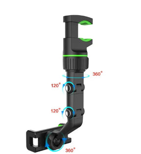 Suporte Veicular 2 em 1 – Celular e GPS no Retrovisor