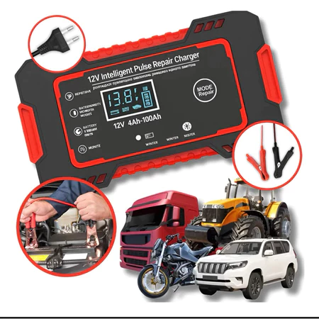 ⚡ Carregador Inteligente Power 12V – Automático, Display Digital e Reparo por Pulso