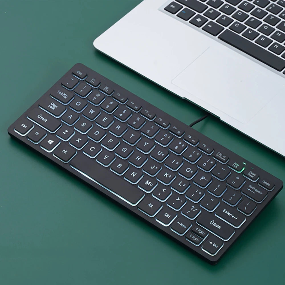 ⌨️ Teclado Mini Multimídia com Fio – Compatível com PC, Notebook, TV, iPad e Android