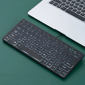 ⌨️ Teclado Mini Multimídia com Fio – Compatível com PC, Notebook, TV, iPad e Android