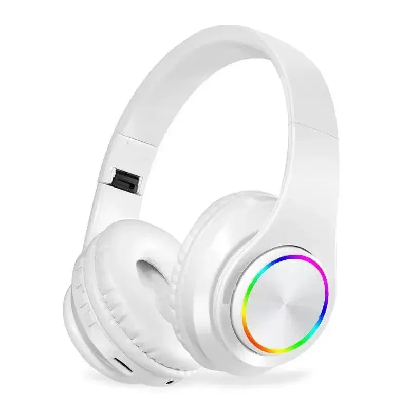 Fones de Ouvido Bluetooth RGB B39 – Cancelamento de Ruído, Dobrável, HIFI Estéreo, TF Card e Ideal para Esportes