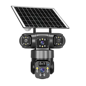 📹 Câmera de Segurança Solar 15MP 8K WiFi com 3 Lentes – Visão Noturna, Sensor PIR e Bateria de Longa Duração