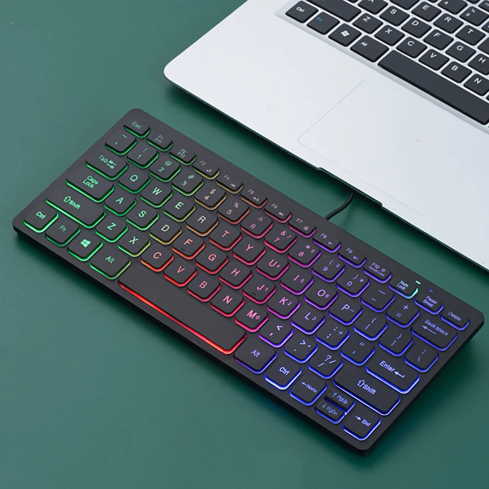 ⌨️ Teclado Mini Multimídia com Fio – Compatível com PC, Notebook, TV, iPad e Android
