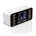 ⚡ Estação de Carregamento Rápido com 8 Portas USB – Display de Corrente e Carregamento Inteligente