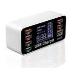 ⚡ Estação de Carregamento Rápido com 8 Portas USB – Display de Corrente e Carregamento Inteligente