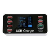 ⚡ Estação de Carregamento Rápido com 8 Portas USB – Display de Corrente e Carregamento Inteligente