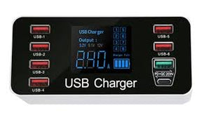 ⚡ Estação de Carregamento Rápido com 8 Portas USB – Display de Corrente e Carregamento Inteligente