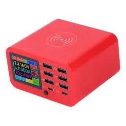 ⚡ Estação de Carregamento Rápido com 8 Portas USB – Display de Corrente e Carregamento Inteligente