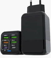 ⚡ Carregador Turbo 50W com 6 Portas USB e USB-C – Super Carregamento Rápido PD QC 4.0