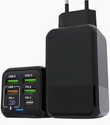 ⚡ Carregador Turbo 50W com 6 Portas USB e USB-C – Super Carregamento Rápido PD QC 4.0