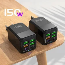 ⚡ Carregador Turbo 50W com 6 Portas USB e USB-C – Super Carregamento Rápido PD QC 4.0