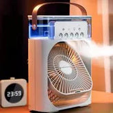 ❄️ Mini Ar-Condicionado Portátil 3 em 1 – Ventilador, Umidificador e Luz LED