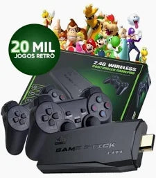 🎮 Console Retro Game Stick 4K – 20.000+ Jogos Clássicos com Controle Sem Fio