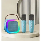 Caixa de Som Bluetooth Portátil com Microfone Duplo – Speaker Wireless para Karaokê, Festa e Música