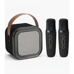Caixa de Som Bluetooth Portátil com Microfone Duplo – Speaker Wireless para Karaokê, Festa e Música