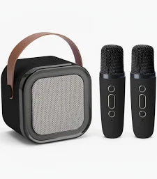 Caixa de Som Bluetooth Portátil com Microfone Duplo – Speaker Wireless para Karaokê, Festa e Música