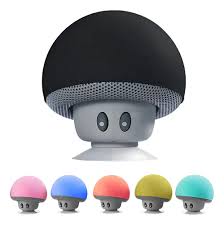 Mini Caixa de Som Bluetooth Cogumelo Portátil com Ventosa – Alto-falante Sem Fio para Celular, PC e Tablet – Design Fofo Rosa